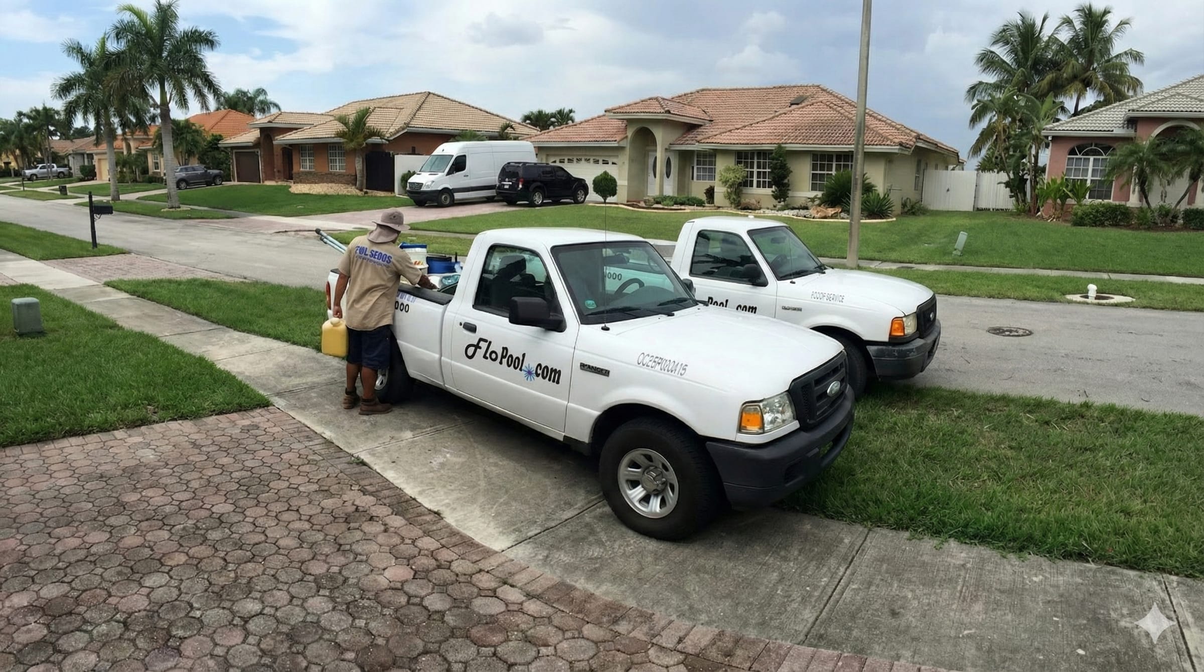 FloPool service trucks in Tamiami area